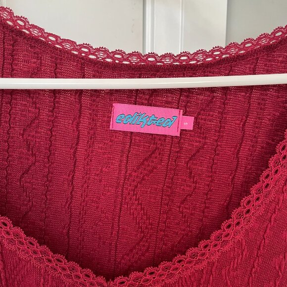 Edikted Krista Lacey Knit Mini Dress - Picture 3 of 3